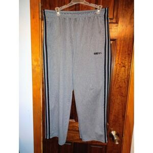 Adidas Mens Gray Jogger Track Pants Athletic Side Stripe Logo Size L